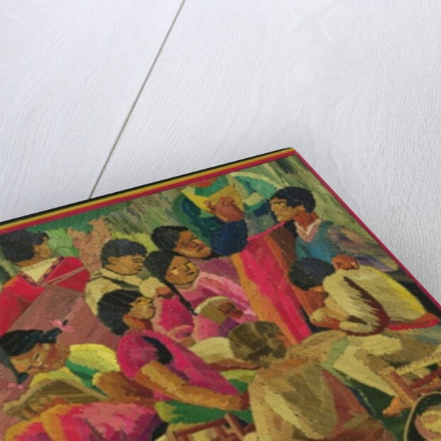 Mexican village scene by Mexican School