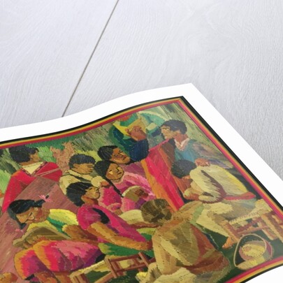 Mexican village scene by Mexican School