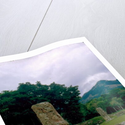 Stele in forecourt of Central Plaza by Mayan Mayan
