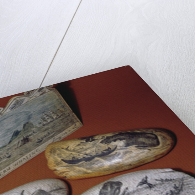 Whaling scrimshaw by American School