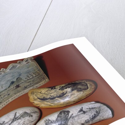 Whaling scrimshaw by American School