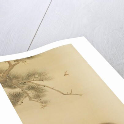 Monkey watching a dragonfly by Japanese School