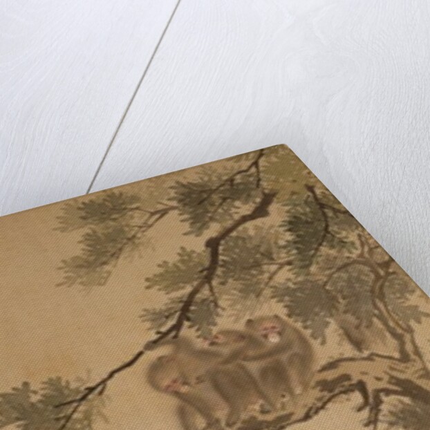 Monkeys reaching for the Moon, Edo Period by School Japanese