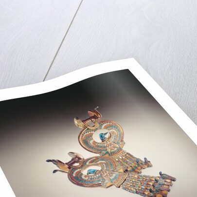 Earrings with hybrid birds with wings of falcons and heads of ducks by Egyptian 18th Dynasty