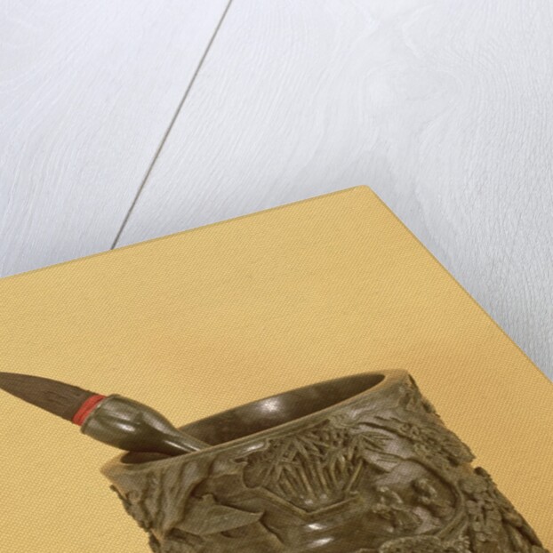 Scholar's brush holder and brush, Qianlong Period by School Chinese