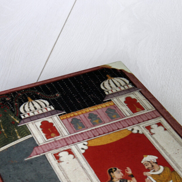 Heroine and her lover in a pavilion, c.1640-50 by Indian School