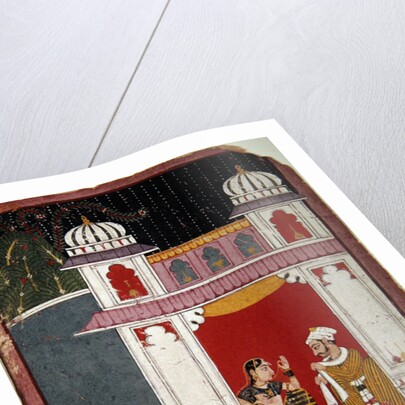 Heroine and her lover in a pavilion, c.1640-50 by Indian School