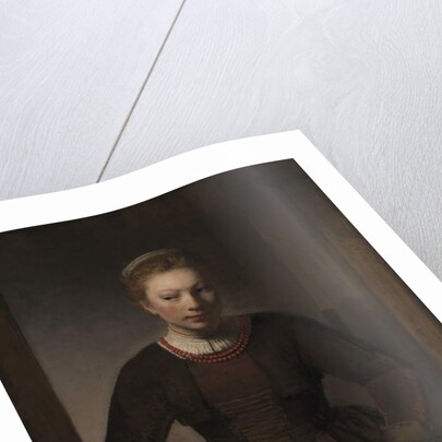 Young Woman at an Open Half-Door, 1645 by Rembrandt Harmensz. van Rijn