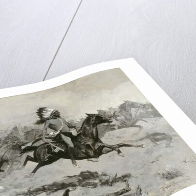 Rushing Red Lodges Passed through the Line, c.1900 by Frederic Remington