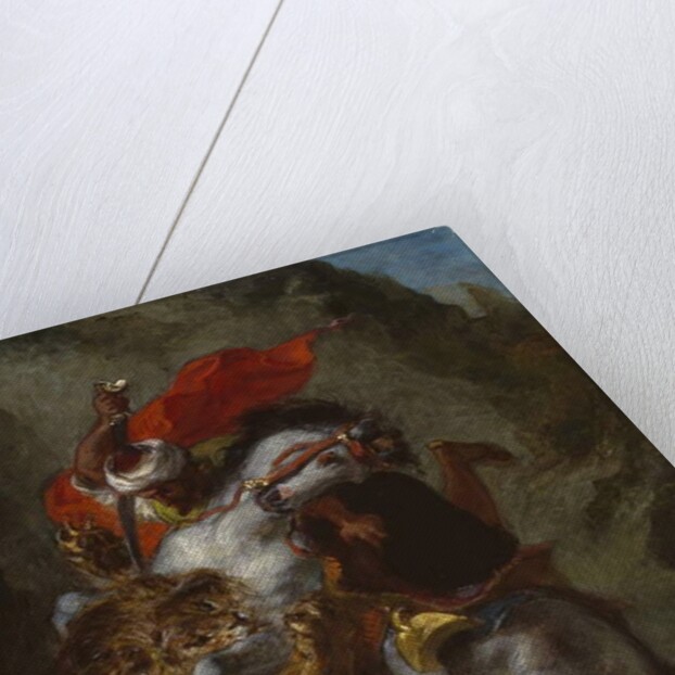 Arab Horseman Attacked by a Lion, 1849-50 by Ferdinand Victor Eugene Delacroix