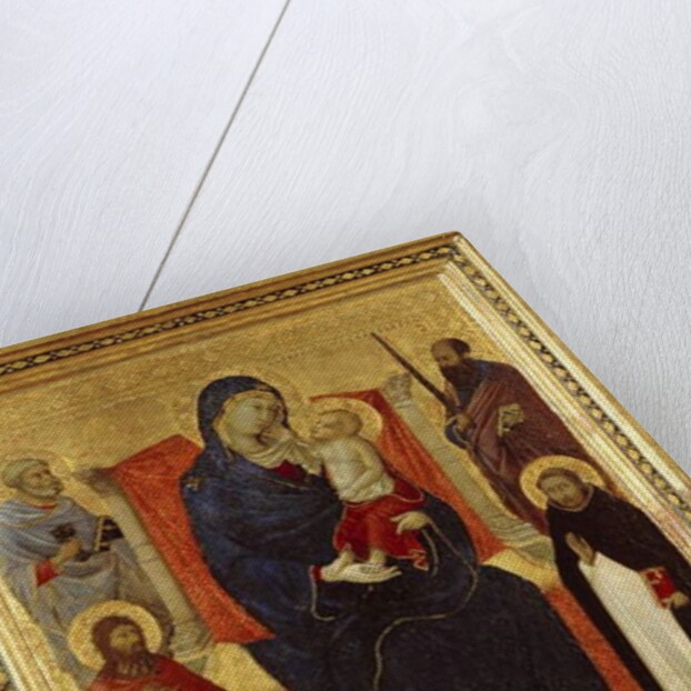 Virgin and Child enthroned with Saints Peter, Paul, John the Baptist, Dominic and a donor, 1325-35 by Ugolino di Nerio
