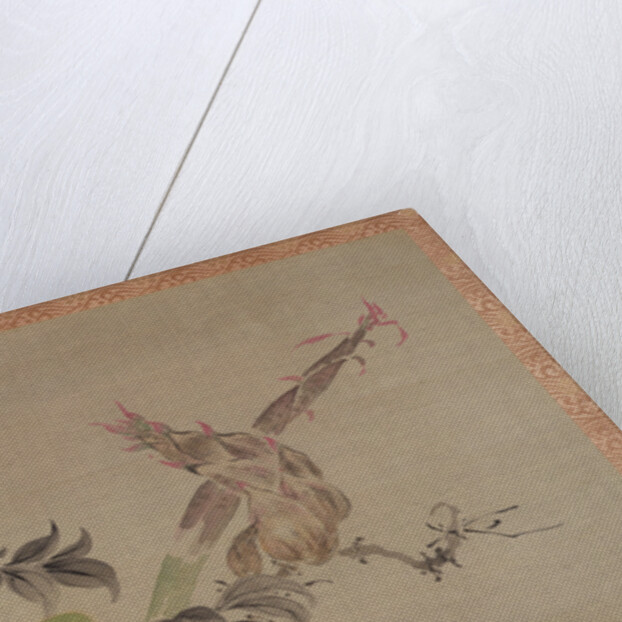 Apple and flowering plant, 1851 by Tsubaki Chinzan
