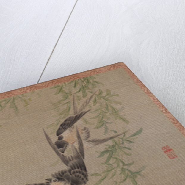 Swallows in flight, 1851 by Tsubaki Chinzan