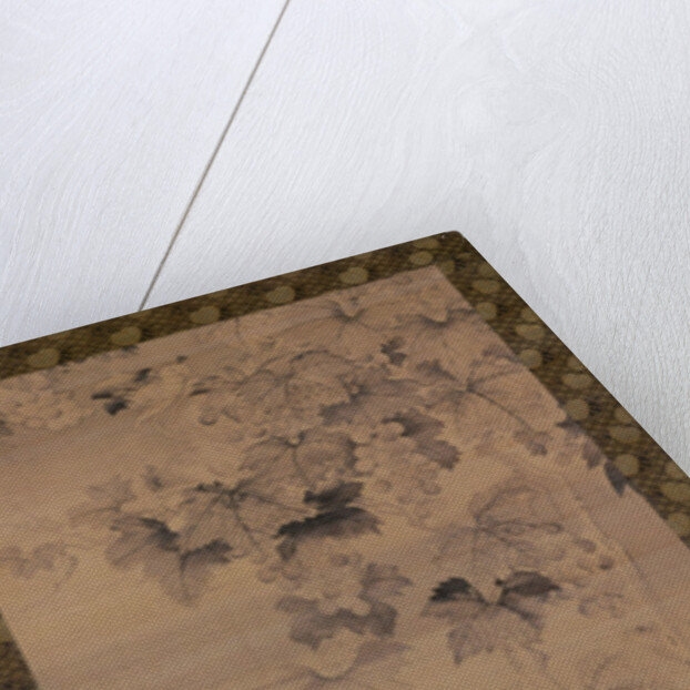 Squirrel on grape vine in moonlight by Japanese School