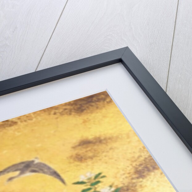 Birds and flowers sliding-door panel by Japanese School