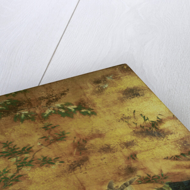 Birds and flowers sliding-door panel by Japanese School