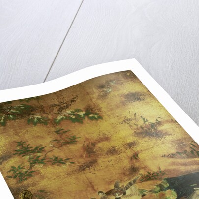 Birds and flowers sliding-door panel by Japanese School