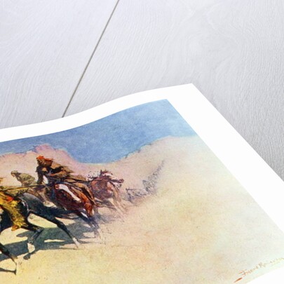 Jedediah Smith making his way across the desert from Green River to the Spanish settlements at San Diego by Frederic Remington