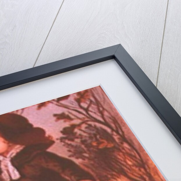 Two Victorian Children Collecting Autumn Berries and Mistletoe by English School