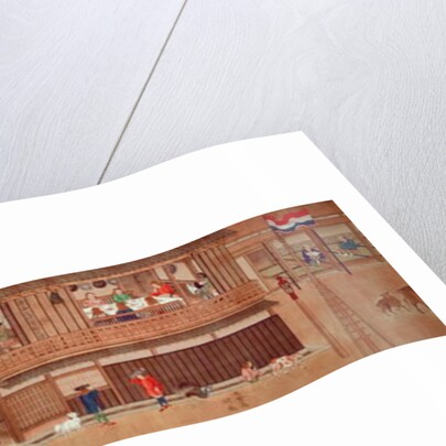 A domestic scene, scroll by Japanese School