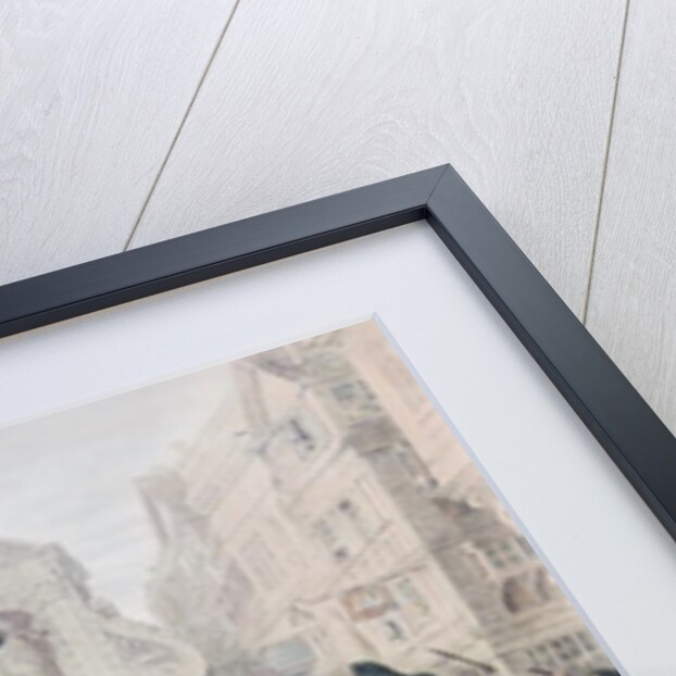 View of Daniel Defoe in the pillory at Temple Bar surrounded by a crowd by Eyre (after) Crowe