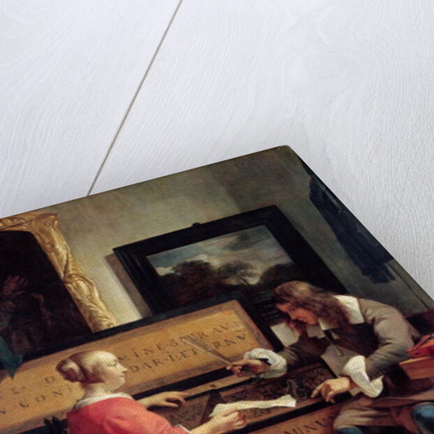 A Man and a Woman Seated by a Virginal, c.1665 by Gabriel Metsu