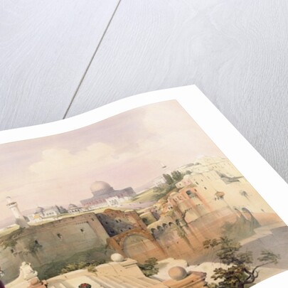 Mosque of Omar showing the Site of the Temple, plate 8 from Volume I of 'The Holy Land' engraved by Louis Haghe, published in 1842 by David (after) Roberts