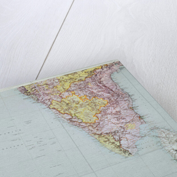 Map of Southern India, 1898 by English School