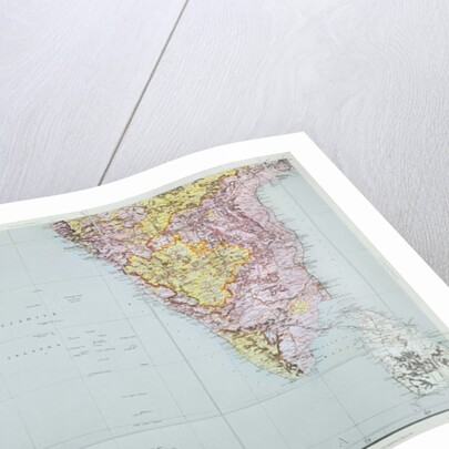 Map of Southern India, 1898 by English School