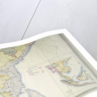 Map of British Southern India, 1872 by English School