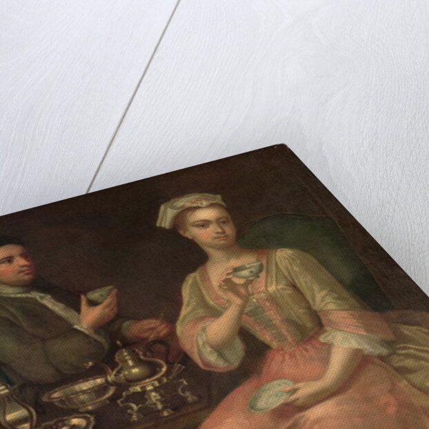 A Family of Three at Tea, c.1727 by Richard Collins