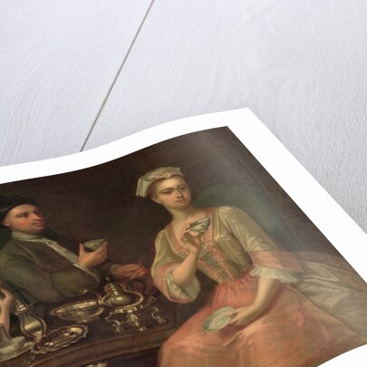 A Family of Three at Tea, c.1727 by Richard Collins