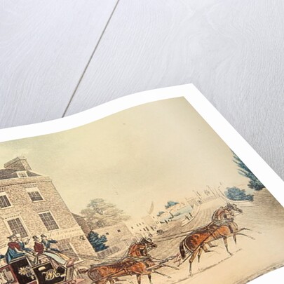 Quicksilver Royal Mail passing the Star and Garter at Kew Bridge, 1835 by James Pollard
