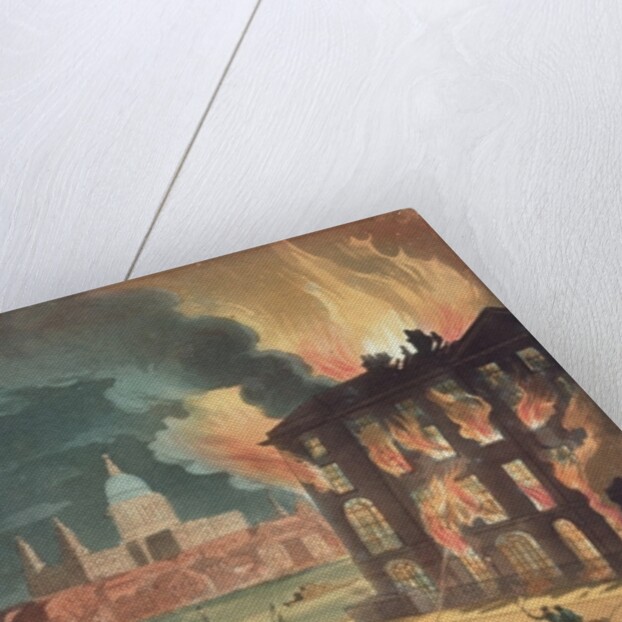 Fire at Albion Mill, Blackfriars Bridge, from Ackermann's 'Microcosm of London' c.1808-11 by T. & Pugin A.C. Rowlandson