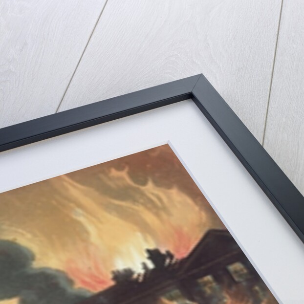 Fire at Albion Mill, Blackfriars Bridge, from Ackermann's 'Microcosm of London' c.1808-11 by T. & Pugin A.C. Rowlandson