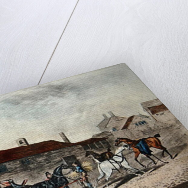 The Mail Coach Changing Horses, engraved by R. Havell, 1815 by James (after) Pollard