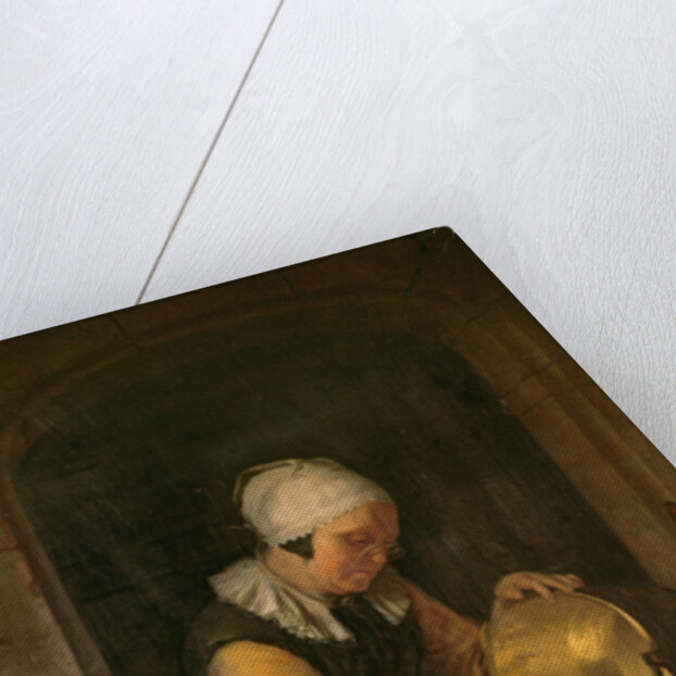 An Old Woman Scouring a Pot, c.1660 by Godfried Schalken or Schalcken