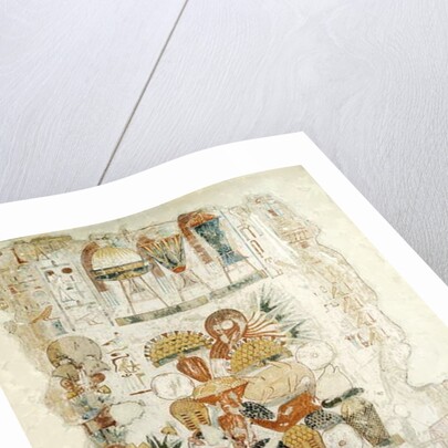 Nebamun receiving offerings from his son by Egyptian 18th Dynasty