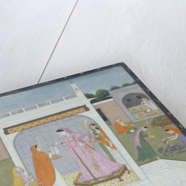 Palace Lady with her maids, Kangra, c.1790 by Indian School