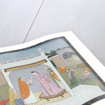 Palace Lady with her maids, Kangra, c.1790 by Indian School