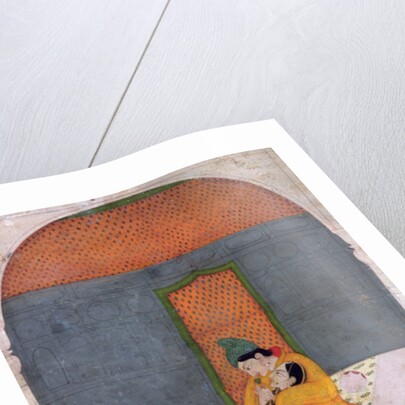 Lovers on a terrace, Garhwal, c.1780-1800 by Indian School