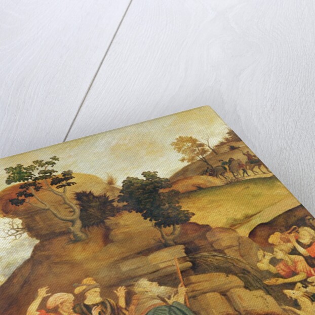 Moses brings forth water out of the rock, c.1500 by Filippo (and workshop) Lippi