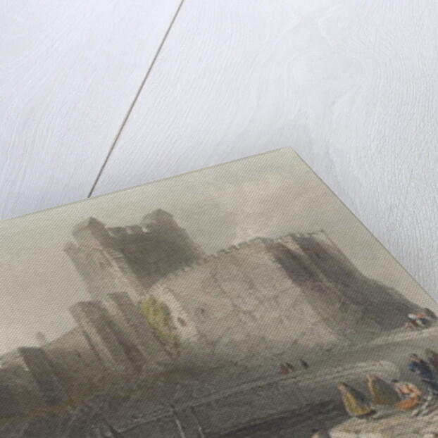 View of Carrifergus Castle by William Henry Bartlett