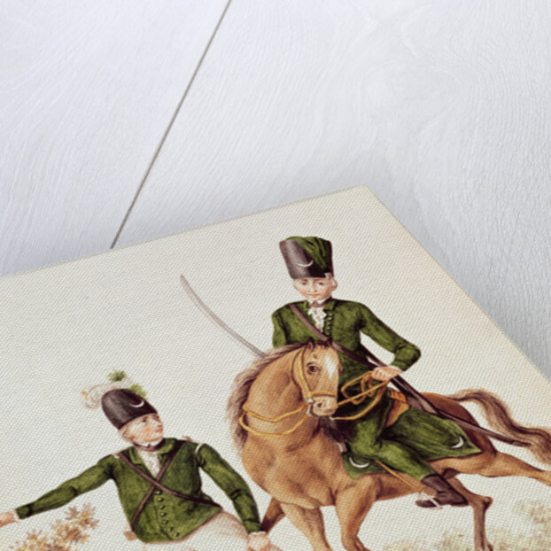 Man and Huzzar of the Queen's Rangers by School English