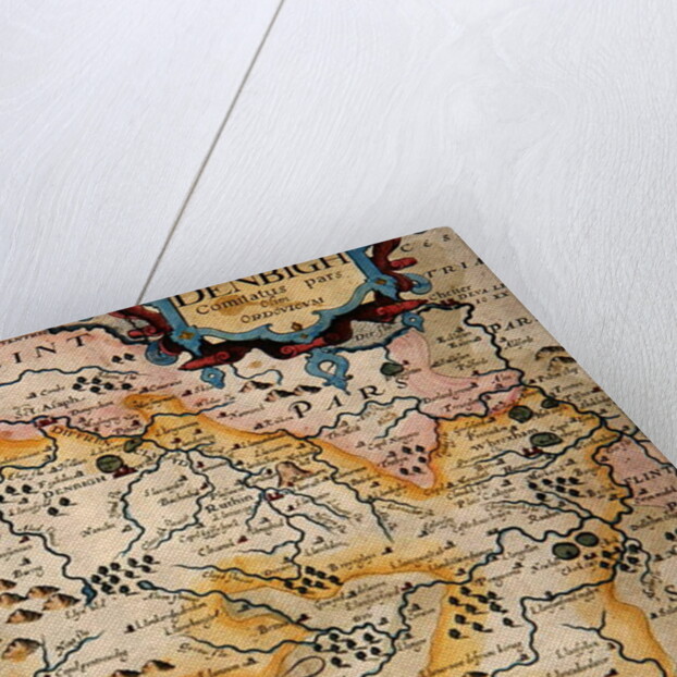 Map of Denbigh and Flint by Christopher Saxton