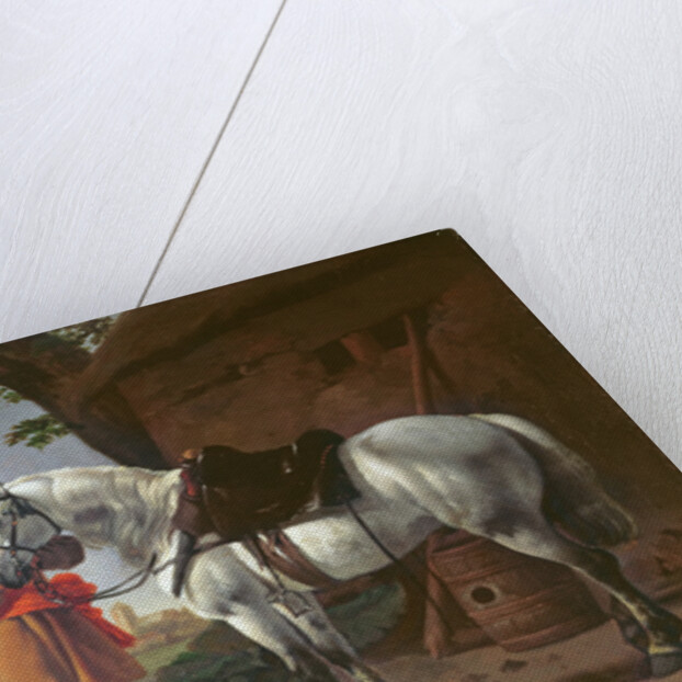 A Cavalier with a Grey Horse by Abraham van Calraet