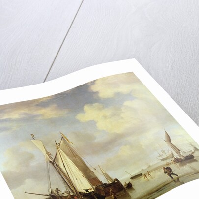 Dutch Vessels Inshore and Men Bathing, 1661 by Willem van de the Younger Velde