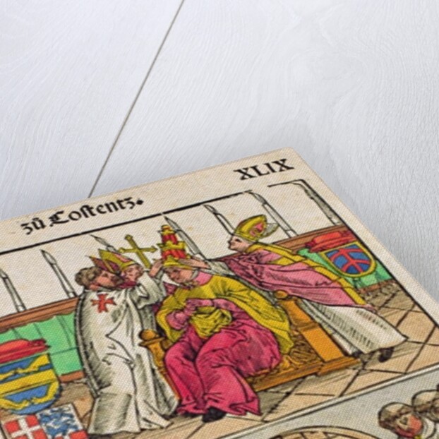 Pope Martin V is installed to the Papacy at the Council of Constance by Ulrich von Richental