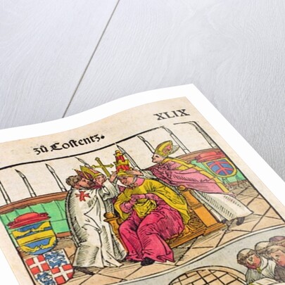 Pope Martin V is installed to the Papacy at the Council of Constance by Ulrich von Richental