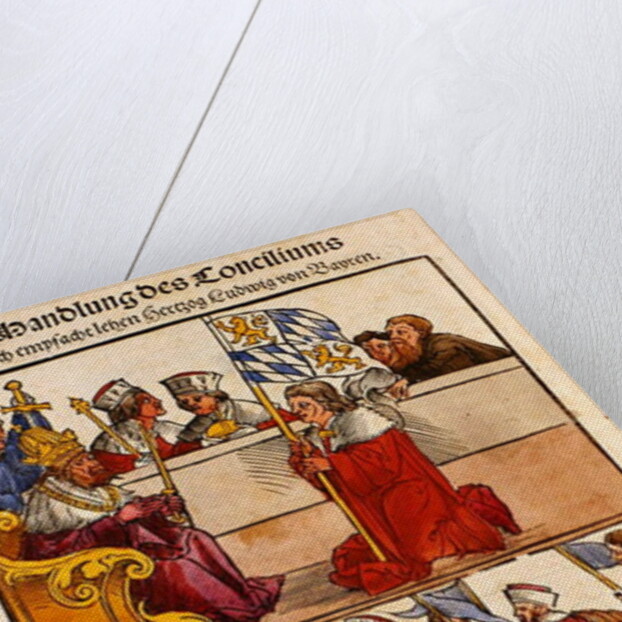 The Duke of Bayern receives his Feudal rights from the Emperor at the Council of Constance by Ulrich von Richental